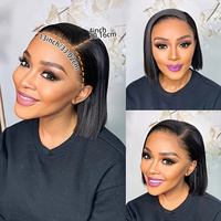 Yeswigs Bone Straight Short Bob Perruques Cheveux Humains Vierge Birman Lace Front Perruques Transparent Hd Lace Frontal Perruques pour les Femmes Noires