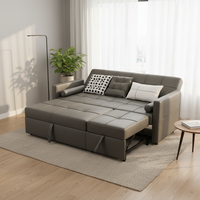 Sofá Cama Convertible Moderno de Tela Italiana con Colchón, Plegable, de 2 Plazas, para Apartamento u Hotel, Sofá Cama para Sala de Estar