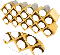 Tailai Étagère de rangement en bambou pour épices, 18 compartiments, pour comptoir, meuble de cuisine, armoire, mur ou porte