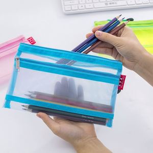Trousse à crayons transparente en maille multifonctionnelle pour élèves du primaire et du secondaire, grande capacité - Product Image 4