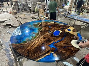 ท็อปโต๊ะไม้กันรอยขีดข่วนเคลือบเรซิ่นอีพ็อกซี่เงางาม ขายดี สินค้ามาใหม่ จัดส่งฟรีถึงนิวออร์ลีนส์ สหรัฐอเมริกา - Product Image 3