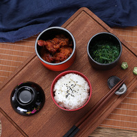 Série Double Sword Bowl, vaisselle japonaise, ensemble de bols en plastique pour soupe, riz et dessert, design fileté
