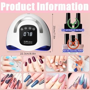 Lampe de séchage UV LED professionnelle SUN X19 MAX pour ongles, 72 perles, séchage rapide du vernis gel, séchoir électrique pour manucure en plastique - Product Image 4