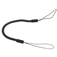 Cordon d'attache de stylet noir mince anti-chute de 9 pouces bon marché d'usine avec extrémités de boucle de chaîne attache de bobine en spirale à ressort pour stylos de table