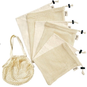 Bolsas de algodón reutilizables para frutas y verduras, bolsas de <span class=keywords><strong>malla</strong></span> con cordón para almacenamiento de cocina, para el hogar, producen bolsas de <span class=keywords><strong>malla</strong></span> de algodón - Product Image 1