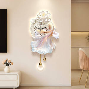 Reloj de Pared de Lujo para <span class=keywords><strong>TV</strong></span>, Reloj Decorativo con Diseño de Koi para Sala de Estar - Product Image 6