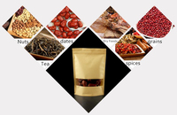 Sachets Doypack en PE Kraft avec fenêtre, refermables à fermeture éclair, personnalisables, pour stockage alimentaire en gros - Dattes, Noix, Aliments pour animaux de compagnie
