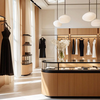 Armoire et présentoir de vêtements pour femmes de magasin spécialisé moderne avec présentoir personnalisable