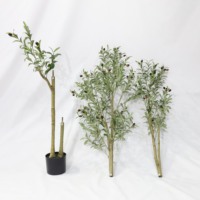 Echte Fabriek Op Maat Gemaakte Kunstmatige Olijfboom Met Volledig Fruit Multi-Size Donkergroene Faxu Oliver Boom Plastic Uv-Gecertificeerde Plant