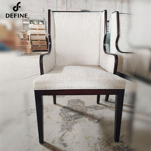 सुरुचिपूर्ण लक्जरी घर भोजन कक्ष फर्नीचर अवकाश खाने की कुर्सी <span class=keywords><strong>Armrest</strong></span> के साथ ठोस ऐश लकड़ी पैर - Product Image 3