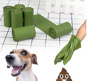 Compostable custom color dog poop bags on roll eco-friendly pet waste bag