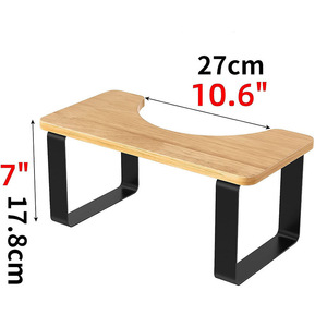 Taburete para inodoro, de madera maciza, con estructura de hierro, antideslizante, con reposapiés para mujeres embarazadas y niños, diseño minimalista, montado en el suelo - Product Image 5