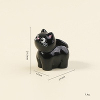 Figurines d'animaux en résine personnalisées, miniatures et mignonnes, chat noir, jouet DIY, figurine de dessin animé, objet de collection, décoration de bureau, de voiture, de maison