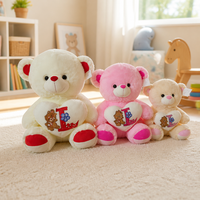 Valentijnsdag Teddybeer Zachte Pluche Speelgoed Borduurwerk Polyester Gevuld Cadeau