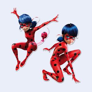 Silhouettes de coccinelles en papier découpé 30 cm, 2 pièces, décorations de fête - Product Image 1