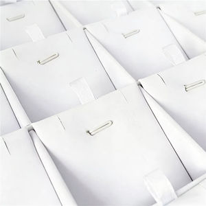 Plateau de présentation de bijoux de luxe en cuir brossé couleur <span class=keywords><strong>champagne</strong></span>, organisateur blanc pour bagues, pendentifs, bracelets et colliers, plateau à bagues pour mariage - Product Image 3