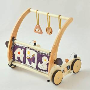 OkidoKids Trotteur en bois écologique 2-en-<span class=keywords><strong>1</strong></span>, jouet sûr et durable pour les premiers pas de bébé, modèle canadien - Product Image 1