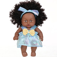 Muñeca Negra Africana de 8 Pulgadas, Linda Muñeca de Vinilo de Simulación de 20 cm, Regalo para Niños de 0 a 24 Meses