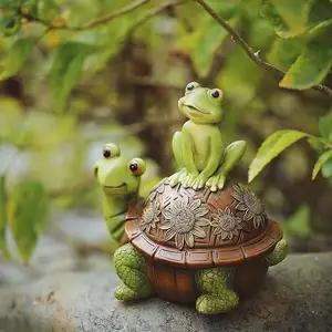 Top Grace Resin Frog And Turtle Garden Statue