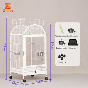 Grande Gabbia per Pappagalli da Esterno, Villa per Allevamento di Alati e Gabbiani, Gabbia per <span class=keywords><strong>Uccelli</strong></span> Rinforzata in Metallo, Resistente - Product Image 2