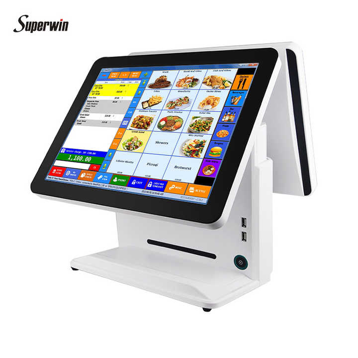 2 monitor screen payment cash machine J1900 pos system cashier 
