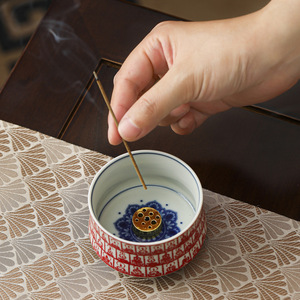 Quemador de incienso de cerámica estilo chino hecho a mano con diseño de Buda para uso religioso, decoración del hogar en interiores. - Product Image 2