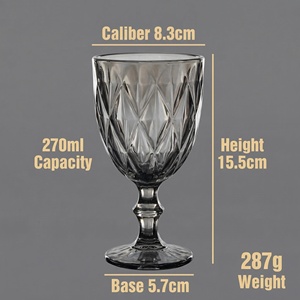 Set di 6 Calici Colorati di Lusso, Bicchieri in Vetro con Taglio Diamantato per Succhi e Gelati, per Casa e Caffè, Regalo Promozionale all'Ingrosso - Product Image 5