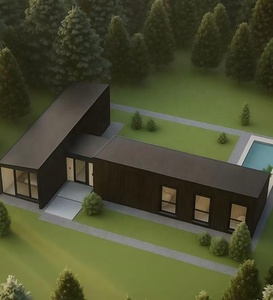 Casa Prefabricada <span class=keywords><strong>de</strong></span> Acero y <span class=keywords><strong>Madera</strong></span> con Diseño Impermeable para Uso en Hoteles, Apartamentos y Villas, Cabaña Modular - Product Image 4