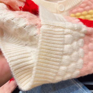 Child Star Circle Girls Rainbow Sweater Cardigan Full Sleeve Crew Neck Soft Knit Autumn Toddler Wear - Product Image 3