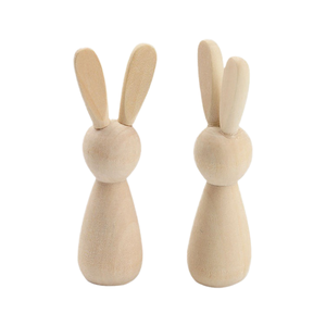Figurine de lapin en bois réaliste style graffiti Shine Pep SPW-009JJ, petite marionnette pour décoration de Pâques, jouet pour bébé de 2 à 4 ans, unisexe - Product Image 2