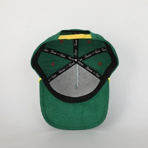 Casquette de baseball unisexe OEM 5 panneaux en velours côtelé avec logo en caoutchouc, cordon de golf, boucle métallique imperméable, vente en gros, personnalisable pour hommes - Product Image 6