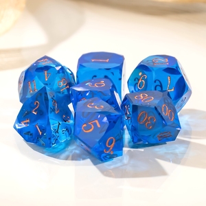Wholesale High Quality Eco-Friendly Durable Sharp <b>Edge</b> Red Resin <b>Square</b> Polyhedral Dice Set 1PC Customized Packaging DND RPG - Product Image 5