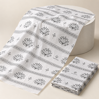 Kertas Tisu Logo Bunga Teratai dengan Pola Bergantian 17gsm 50x70cm Lembaran Putih untuk Kemasan Hadiah, Pakaian, dan Sepatu