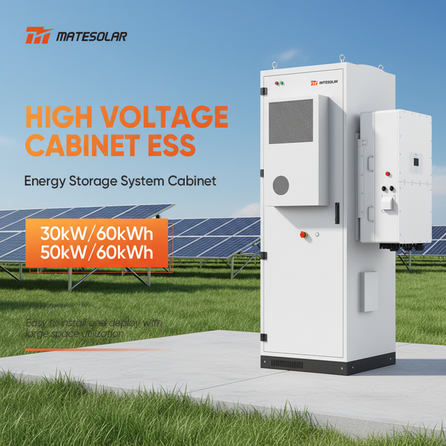 LiFepo4 Lithium Battery Outdoor Batteries Cabinet 30KW 50kW 60KWH ESS Solar Energy Storage System With Solar Inverter