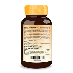 Complément de zinc de haute qualité favorisant la santé de la peau chez les adultes, améliore l'élasticité de la peau, capsules de zinc, 120 capsules - Product Image 5