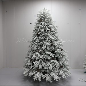 <span class=keywords><strong>Sapin</strong></span> de Noël haut de gamme en PE crypté, blanc, type Balsam d'Amérique du Nord, avec lumières, effet neige et cônes de pin artificiels réalistes - Product Image 4