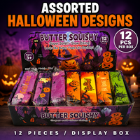 Vente en gros – Jouet anti-stress créatif en forme de beurre, à montée lente, 13,5 cm, thème Halloween, motifs variés
