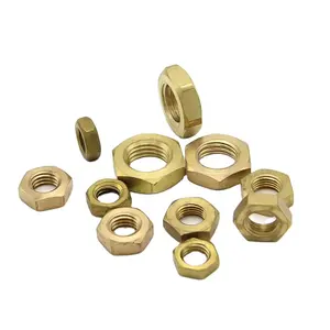 DIN439 H62 Brass Thin Hex M2 M2.5 M3 M3.5 M4 M5 M6 M8 Pure Brass Hexagonal Thin Hex Metric Nut Copper Nuts