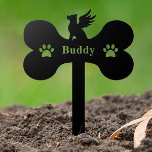 Lápida Conmemorativa Vertical Personalizada para Mascotas, Decoración de Jardín, Maceta de Metal para Exteriores - Product Image 1