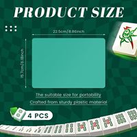 Mélangeur de tuiles de Mahjong 2026 pour le mélange, Vert, Ensemble de 4 cartes de mélange de Mahjong en PVC |   Accessoires de Mahjong,