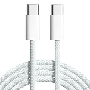 Câble de charge rapide USB C vers TYPE C tressé couleur macaron PD 60W pour iPhone <span class=keywords><strong>15</strong></span>, câble de données Type-C 1 <span class=keywords><strong>m</strong></span> 2 <span class=keywords><strong>m</strong></span> - Product Image 1