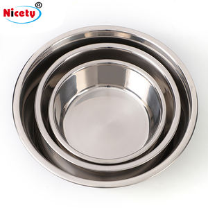 Paslanmaz Çelik Taşınabilir Evcil Hayvan Mama Kabı Köpekler ve Kediler İçin Yuvarlak Şekilli Çevre Dostu Su ve Mama Kullanım Kabı - Product Image 1