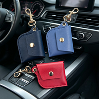 Mini pochette porte-clés simple en cuir PU, petit sac moderne avec breloque, porte-clés à mousqueton pour clés de voiture