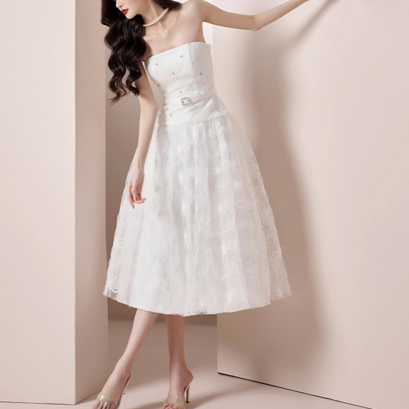 white christmas dresses White Net Designer Anarkali Ethnic Long Gown for Women – befashionate main image 1