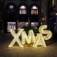 Große Outdoor-Weihnachts-JOY-Buchstaben 3D-Motiv Santa-Lichter mit Halloween- & Hochzeitsthemen aus PVC-Material für Landschaftsdekoration