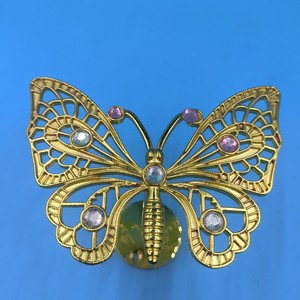 Patère murale papillon en fonte dorée, porte-manteau en forme d'animal pour fixation murale ou derrière la porte - Product Image 2