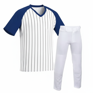 ODM OEM Camiseta de béisbol personalizada de alta calidad 100% Poliéster Diseño de rayas impresas con logotipo y colores personalizados para adultos - Product Image 1