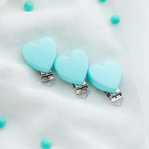 Clip in Silicone cuore metallo con fori di sicurezza BPA libero nato <span class=keywords><strong>regalo</strong></span> alimentazione bambino <span class=keywords><strong>ciuccio</strong></span> Clip - Product Image 5