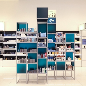 Brutaliste personnalisé Art moderne modèle séparé en forme d'espace LED éclairage parfum vitrine robuste caractéristiques écologiques pour - Product Image 1