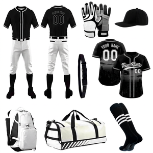 <b>Hot</b> Selling Sportswear Baseball Uniform Sets Match Training Baseball Uniform Kits With Belt Cap Bag Shirt <b>Socks</b> Shoes And Hamlet - Product Image 1